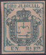 DER-167 CUBA SPAIN ANTILLES LG-2178 1r BLUE REVENUE DERECHO JUDICIAL FORGERY.  - Préphilatélie