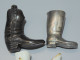 - 4 BOTTES MINIATURES 1 SANTIAG En BRONZE 1 BOTTE PORCELAINE SILVER PLATED  E - Autres & Non Classés