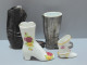 Delcampe - - 4 BOTTES MINIATURES 1 SANTIAG En BRONZE 1 BOTTE PORCELAINE SILVER PLATED  E - Autres & Non Classés