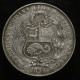 MONNAIE FAUTEE - ERROR COIN : Perou / Peru, 1 Sol, 1872, YJ  - Lima, Argent (Silver), TTB (EF), KM#196.3 - Peru