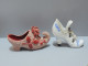 - LOT 6 Grands SABOTS CHAUSSURES PORCELAINE BARBOTINE COLLECTION VITRINE  E - Andere & Zonder Classificatie