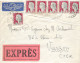 LETTRE. 1960. EXPRES. BONE RP. ALGERIE. PAR AVION. POUR VIERZON. CHER. MARIANNE DECARIS. 150Fr - 1960 Maríanne De Decaris