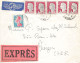 LETTRE. 1960. EXPRES. BONE RP. ALGERIE. PAR AVION. POUR VIERZON. CHER. MARIANNE DECARIS. 145Fr - 1960 Marianna Di Decaris