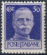 LUOGOTENENZA 1945 FRANCOBOLLO DA C. 50 EMISSIONE DI ROMA SENZA FASCI FILIGRANA CORONA - NUOVO MNH ** SASSONE 517 - Neufs