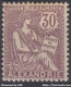 TIMBRE ALEXANDRIE MOUCHON 30c VIOLET N° 28 NEUF * GOMME AVEC CHARNIERE - Neufs