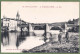 CPA Vue Rare - TARN - ROQUECOURBE - LE PONT - Petite Animation, Laveuse - Roquecourbe