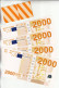 4 SPÉCIMEN 2009 VRAIE FAUSSE MONNAIE 2000 EURO SANS VALEUR DOCUMENT FICTIF NEUF AVEC BRACELET 165X9cm - Specimen