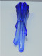 Delcampe - -JOLI VASE VERRE BLEU VINTAGE COLLECTION DECO VITRINE XXe    E - Vazen