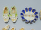 -LOT MINIATURES PORCELAINE LANGEAIS 1 PANIER & 4 Sabots + 5 Chaussures Vitrine  E - Autres & Non Classés