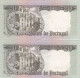 PORTUGAL BANK NOTE - BANKNOTE - 20$00 X 2 - FOLLOWED NUMBERS - CH 7  - 26/05/1954 AUNC - Portugal