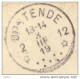 Zv946: Herbruikte Fatasiekaart ( Zegel Is Weg): Aankomststempel: 12* OOSTENDE 12* 3 III 19: Noodstempel: Postagentschap - Fortune Cancels (1919)