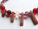 Collier Pierre Naturelle, Pierre Rhodonite, Collier Cléopâtre, Travail Artisanal, Cadeau Original Femme, St Valentin, Bi - Kettingen