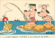 BARBEROUSSE  (illustrateur) - Lot De Deux Cartes Fantaisies. (Humour Service à Sartrouville) - Barberousse