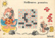 BARBEROUSSE  (illustrateur) - Lot De Neuf  Cartes Mots Croisés (Humour-Service à Sartrouville). - Barberousse