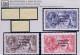 Ireland 1925 Narrow Date Saorstát 3-line Overprint On Seahorses, Set Of 3 Fresh Mint Hinged - Unused Stamps