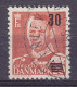 Denmark 1955 Mi. 360 II, 30/20 Øre Frederik IX. ERROR Variety 'Short Lower Beam In Overprint' HERLEV 1956 Cds. (2 Scans) - Variedades Y Curiosidades