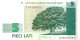 LATVIA  5 LATI GREEN TREE FRONT & ABSTRACT DESING BACK DATED 1992 VF+/VF+ P.43a READ DESCRIPTION !! - Lettonie