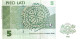 LATVIA  5 LATI GREEN TREE FRONT & ABSTRACT DESING BACK DATED 1992 VF+/VF+ P.43a READ DESCRIPTION !! - Lettland