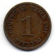 GERMANY - EMPIRE, 1 Pfennig, Copper, Year 1911-J, KM # 10 - 1 Pfennig