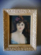 Peinture Huile Sur Bois Portrait De Femme Signé C. Vaucher - Oils