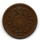 GERMANY - EMPIRE, 2 Pfennig, Copper, Year 1876-F, KM # 2 - 2 Pfennig