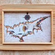 Cyprus Map Decoration Art Handmade 150x85mm Bamboo Sticks 01704 - Art Nouveau / Art Déco