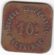 Algerie , Société Coopérative Altairac 10 Centimes ND Alger, En Laiton , Lec# 186b - Monedas / De Necesidad