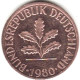 Germany - 1980 - KM 105 - 1 Pfennig - Mintmark "J" / Hamburg - XF - Look Scans - 1 Pfennig