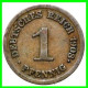 ALEMANIA – GERMANY - IMPERIO 5 MONEDAS DE SERIE COBRE DIAMETRO 17.5 Mm. DEL AÑO 1908 – KM-10   WILHELM II - 1 Pfennig