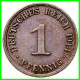 ALEMANIA – GERMANY - IMPERIO 4 MONEDAS DE SERIE COBRE DIAMETRO 17.5 Mm. DEL AÑO 1914 – KM-10   WILHELM II - 1 Pfennig