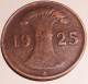 DUITSLAND : 1 REICHSPFENNIG 1925 J KM 37 XF - 1 Renten- & 1 Reichspfennig