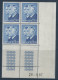 MONACO N° 1614 Neufs ** (MNH) Bloc De Quatre COIN DATE Du 28/9/87 Voir Description - Nuovi