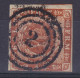 Denmark 1854 Mi. 4, 4 Skilling Kroninsignien Im Lorbeerkranz Deluxe Number '2' HAMBURG (Germany) Cancel (2 Scans) - Used Stamps