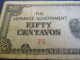 Japanese Government/ Fifty Centavos/Philippines/Occupation Japonaise/ Plantation Bananiers/1942    BILL221bis - Japón