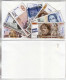 SPÉCIMENS VRAIE FAUSSE MONNAIE CARTE DE CORRESPONDANCE BONNE ANNÉE SUR BILLETS IMPRIMES UNE FACE AVEC ENVELOPPE 20X12cm - Fictifs & Spécimens