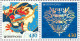 SOUTH KOREA 2024 New Year's Greeting,Zodiac,Dragon,Unsual,Silver Foil,Odd, 2 Stamps MNH (**) - Corée Du Sud