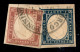 Antichi Stati Italiani - Sardegna - 1860 - 40 Cent Rosa Lilla Scurissimo (16Cg) + 20 Cent (15C) Su Frammento - Raro - Ce - Altri & Non Classificati