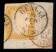 Antichi Stati Italiani - Sardegna - 1862 - 80 Cent Giallo (17Da) Su Frammento - Raybaudi (950) - Sonstige & Ohne Zuordnung
