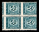 Repubblica - 1957 - Segnatasse - 50 Lire (118/IIf) - Quartina Con Dentellatura Verticale Spostata - Gomma Integra (1.650 - Andere & Zonder Classificatie