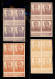 Europa - Belgio - 1913 - Prove Di Colore - 25 Cent Alberto (102 II) - 4 Quartine Di Colori Diversi - Tutte Con Difetto D - Altri & Non Classificati