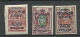 RUSSLAND RUSSIA 1920 Bürgerkrieg Wrangel Armee Lagerpost In Gallipoli, 3 Imperforated Stamps * - Armada Wrangel