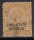 6a Used Jind State SERVICE, KGV Series, SGO55 1927-1937, British India - Jhind