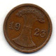 GERMANY - WEIMAR REPUBLIC, 2 Renten Pfennig, Bronze, Year 1923-A, KM # 31 - 2 Renten- & 2 Reichspfennig