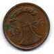 GERMANY - WEIMAR REPUBLIC, 2 Reichs Pfennig, Bronze, Year 1936-D, KM # 38 - 2 Renten- & 2 Reichspfennig