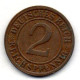 GERMANY - WEIMAR REPUBLIC, 2 Reichs Pfennig, Bronze, Year 1924-G, KM # 38 - 2 Rentenpfennig & 2 Reichspfennig