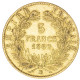 Second-Empire- 5 Francs Napoléon III Tête Nue 1860 Strasbourg - 5 Francs (oro)