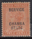 3a MH QV Series 1887-1898, Chamba State SERVICE, British India - Chamba