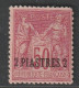 LEVANT - N°5a * (1886-1901) 2pi Sur 50c Rose - Neufs