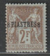 LEVANT - N°7 * (1886-1901) 8pi Sur 2f Bistre Sur Azuré - Unused Stamps