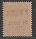 LEVANT - N°39 ** (1923) Cachet à Main : 3pi.30pa Sur 15c Vert Olive - Unused Stamps